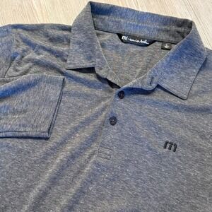 Travis Mathew Mens Large Long Sleeve Gray Polo Shirt